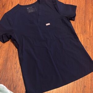 Figs Navy Blue Scrub Top